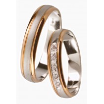 Zlatý snubní prsten CARINA  (Č+B+Č)