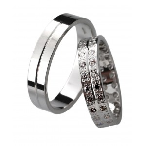 Stříbrný snubní prsten AMARA