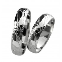 Stříbrný snubní prsten FLORA